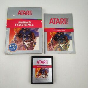Atari 2600 1987 Vintage Real Sports Football Complete CIB Manual DAMAGED Box